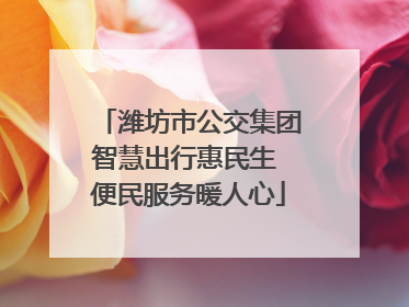 潍坊市公交集团智慧出行惠民生 便民服务暖人心