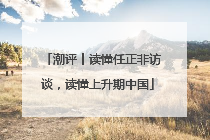 潮评丨读懂任正非访谈，读懂上升期中国