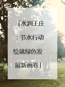水润王庄：节水行动绘就绿色发展新画卷