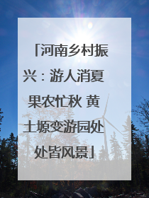 河南乡村振兴：游人消夏果农忙秋 黄土塬变游园处处皆风景