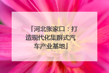 河北张家口：打造现代化集群式汽车产业基地