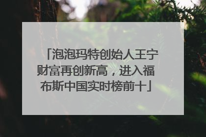 泡泡玛特创始人王宁财富再创新高，进入福布斯中国实时榜前十