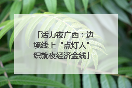 活力夜广西：边境线上“点灯人”织就夜经济金线