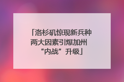 洛杉矶惊现新兵种 两大因素引爆加州“内战”升级