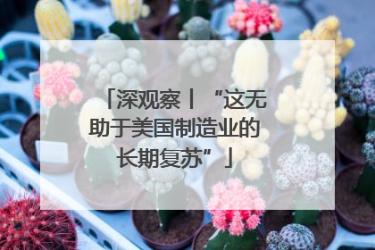 深观察丨“这无助于美国制造业的长期复苏”