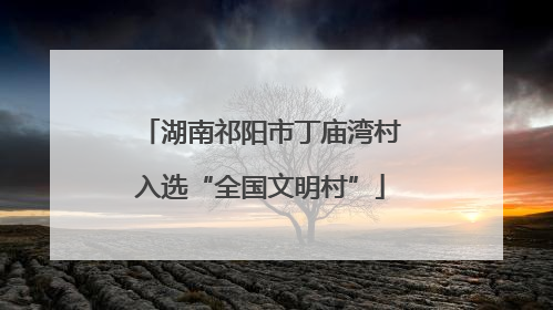 湖南祁阳市丁庙湾村入选“全国文明村”