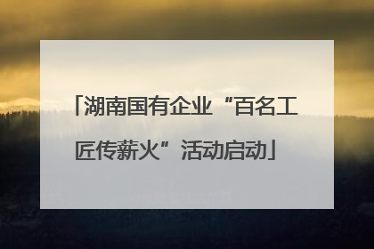 湖南国有企业“百名工匠传薪火”活动启动