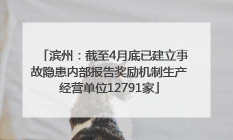 滨州：截至4月底已建立事故隐患内部报告奖励机制生产经营单位12791家
