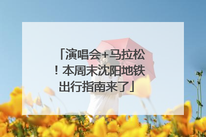演唱会+马拉松！本周末沈阳地铁出行指南来了