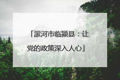 漯河市临颍县：让党的政策深入人心