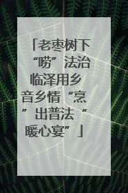 老枣树下“唠”法治 临泽用乡音乡情“烹”出普法“暖心宴”