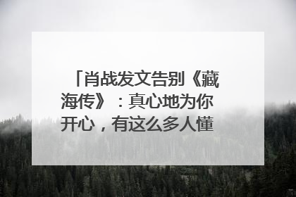 肖战发文告别《藏海传》：真心地为你开心，有这么多人懂你，导演回应“是否有第二季”
