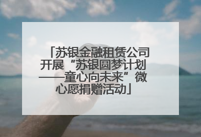 苏银金融租赁公司开展“苏银圆梦计划——童心向未来”微心愿捐赠活动