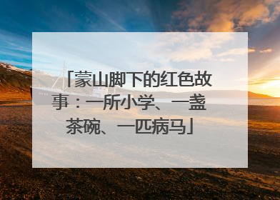 蒙山脚下的红色故事：一所小学、一盏茶碗、一匹病马