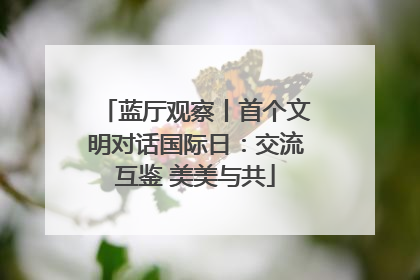 蓝厅观察丨首个文明对话国际日：交流互鉴 美美与共