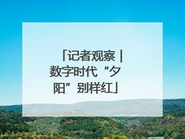 记者观察｜数字时代“夕阳”别样红