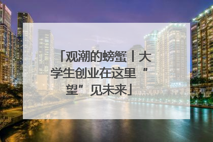 观潮的螃蟹丨大学生创业在这里“望”见未来