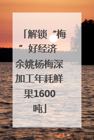 解锁“梅”好经济 余姚杨梅深加工年耗鲜果1600吨