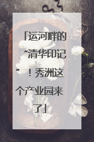 运河畔的“清华印记”！秀洲这个产业园来了