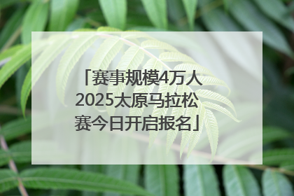 赛事规模4万人 2025太原马拉松赛今日开启报名