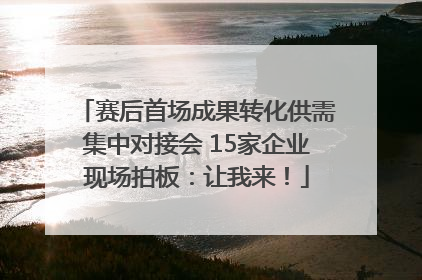 赛后首场成果转化供需集中对接会 15家企业现场拍板：让我来！