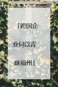 跨国企业何以青睐福州
