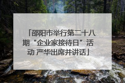邵阳市举行第二十八期“企业家接待日”活动 严华出席并讲话