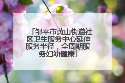 邹平市黄山街道社区卫生服务中心延伸服务半径，全周期服务妇幼健康