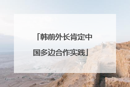 韩前外长肯定中国多边合作实践