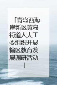 青岛西海岸新区黄岛街道人大工委组织开展辖区教育发展调研活动