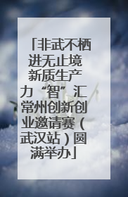 非武不栖 进无止境 新质生产力“智”汇常州创新创业邀请赛（武汉站）圆满举办