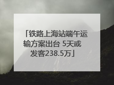 铁路上海站端午运输方案出台 5天或发客238.5万