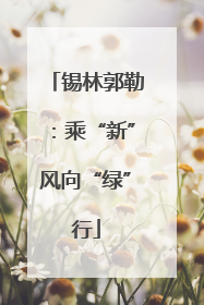 锡林郭勒：乘“新”风向“绿”行