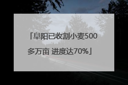 阜阳已收割小麦500多万亩 进度达70%