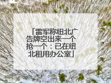 雷军称纽北广告牌空出来一个抢一个：已在纽北租用办公室