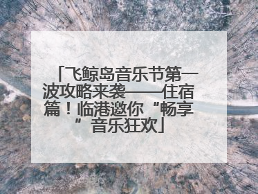 飞鲸岛音乐节第一波攻略来袭——住宿篇！临港邀你“畅享”音乐狂欢
