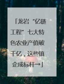 龙岩“亿链工程”七大特色农业产值破千亿，这些镇企成标杆→