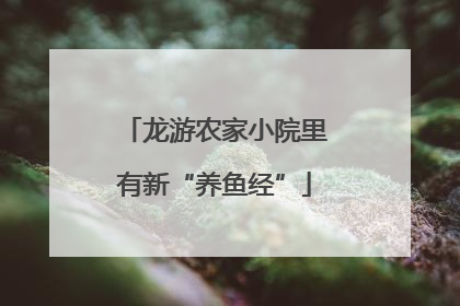 龙游农家小院里有新“养鱼经”