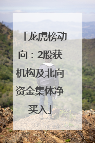 龙虎榜动向：2股获机构及北向资金集体净买入