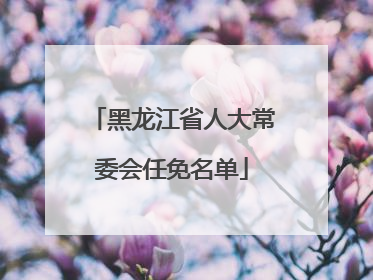 黑龙江省人大常委会任免名单