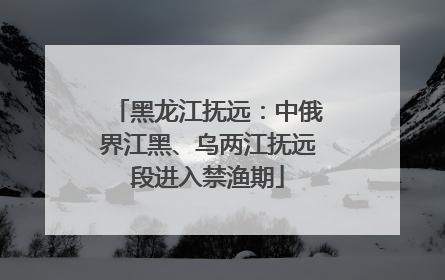 黑龙江抚远：中俄界江黑、乌两江抚远段进入禁渔期