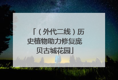 （外代二线）历史植物助力修复庞贝古城花园