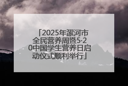 2025年漯河市全民营养周暨5·20中国学生营养日启动仪式顺利举行