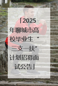 2025年聊城市高校毕业生“三支一扶”计划招募面试公告