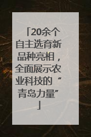 20余个自主选育新品种亮相，全面展示农业科技的“青岛力量”