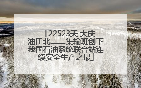 22523天 大庆油田北二二集输班创下我国石油系统联合站连续安全生产之最