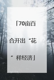 70亩百合开出“花”样经济