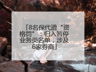 8名保代遭“资格罚”：归入暂停业务类名单，涉及6家券商