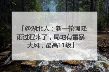 @湖北人：新一轮强降雨过程来了，局地有雷暴大风，最高11级