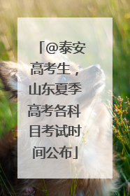 @泰安高考生，山东夏季高考各科目考试时间公布